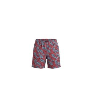 Vineyard Vines Red Swim Trunks with Blue Fish Print